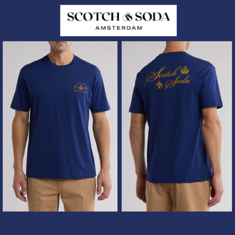 NWOT Scotch & Soda Relax Fit Crest Graphic Print T-Shirt (Size XL)